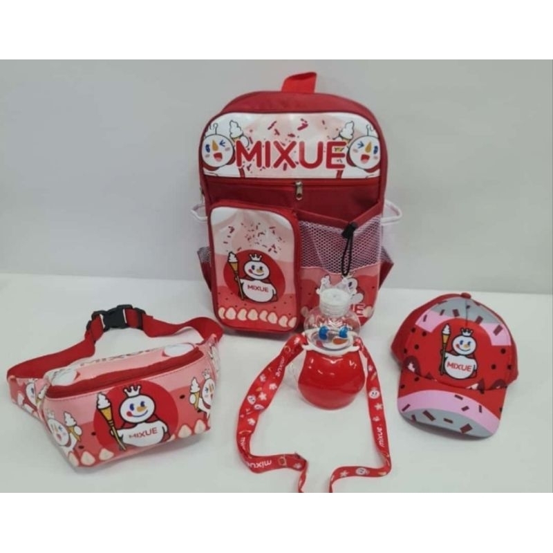 BANYAK BONUSNYA Tas Ransel Mixue 4in1 Tas Maskot Mixue+Tumbler+Topi