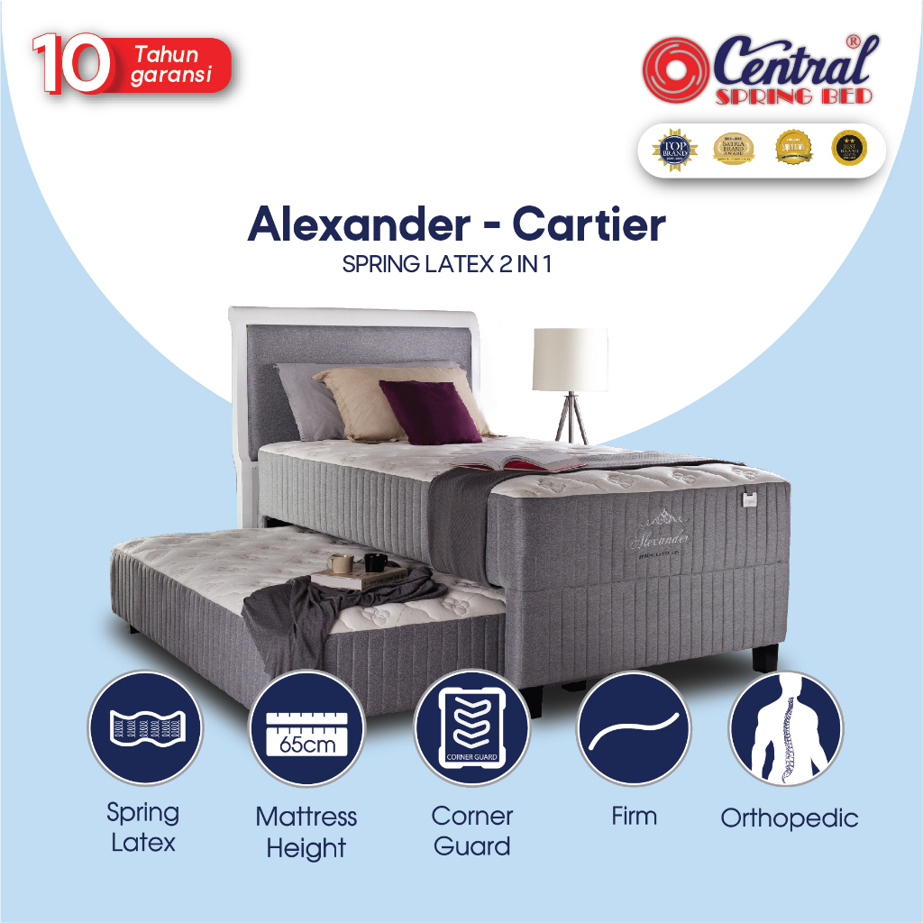 kasur Central Springbed 2 in 1 sorong Alexander Spring Latex Central Aristocrate