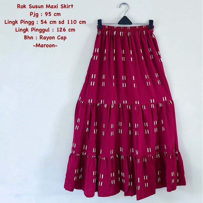 Rok rayon susun maxi skirt