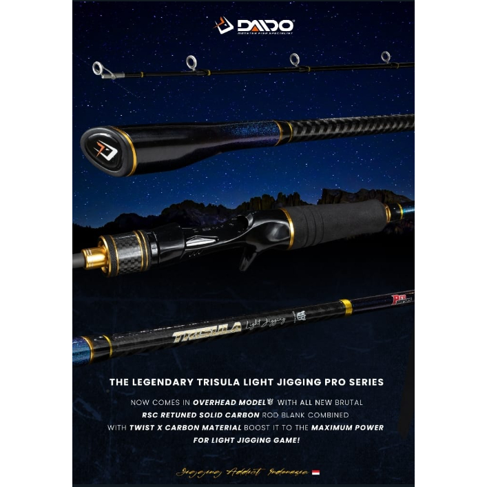 READY !! Joran daido trisula pro series light jigging spining / baitcasting pe  1-3 2-4 3-5 free pipa