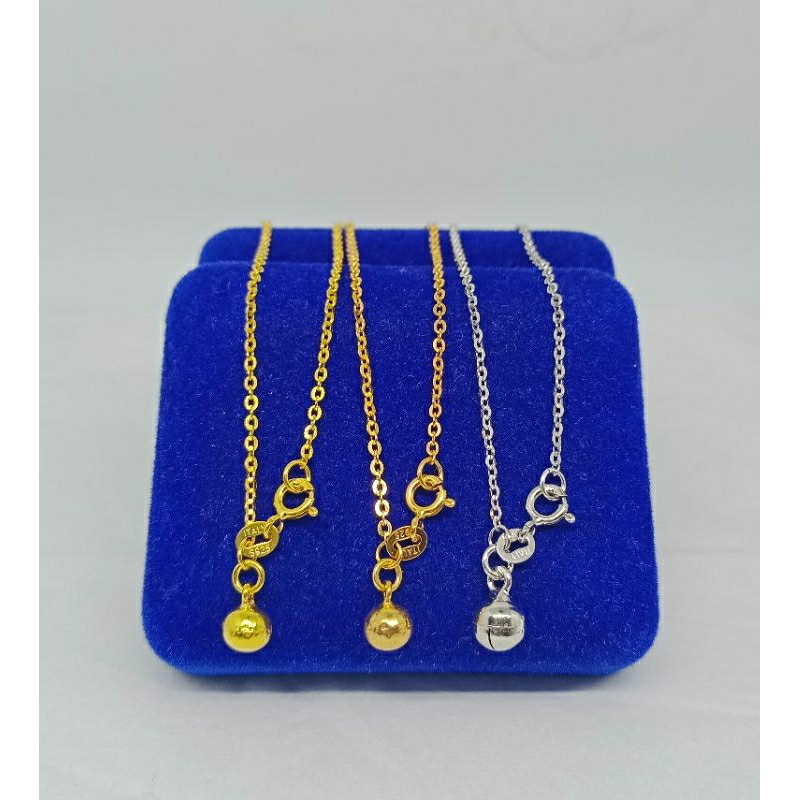 gelang kaki rantai nori vensy+1bel/perak asli silver 925 lapis emas/perhiasan fashion wanita terbaru