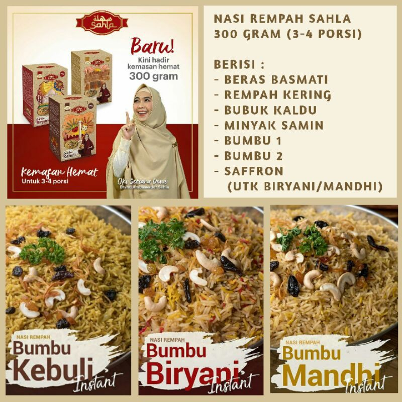 

SAHLA Nasi Rempah Instant KEBULI/BIRYANI/MANDHI