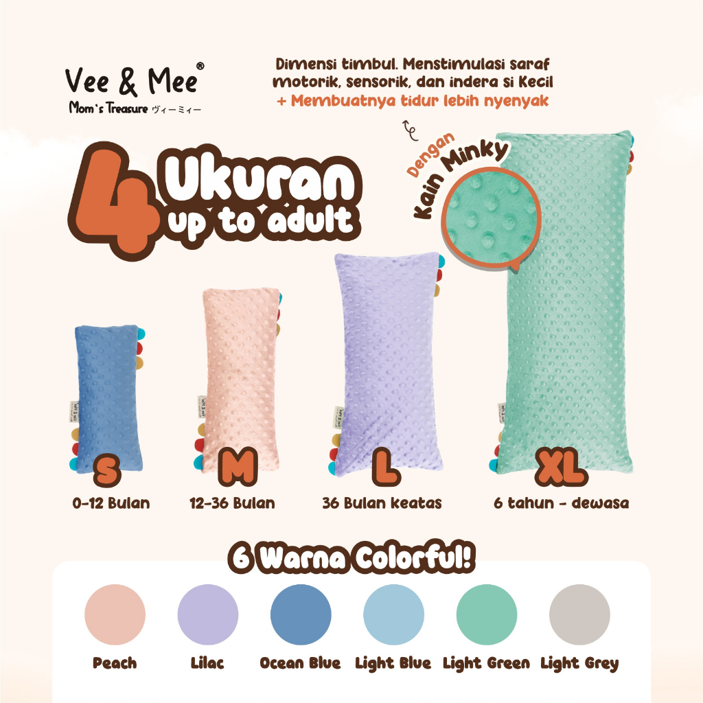 Vee &amp; Mee Bantal dan Guling Minky Dot Bayi Balita Dewasa Anti Alergi Anti Jamur