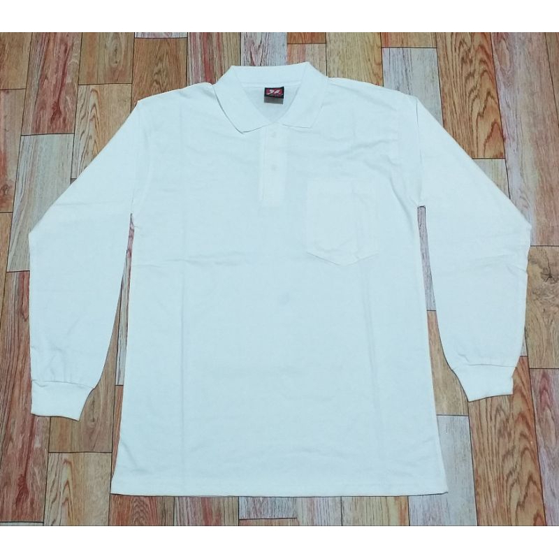 Kaos Kerah Panjang Putih Gaggi