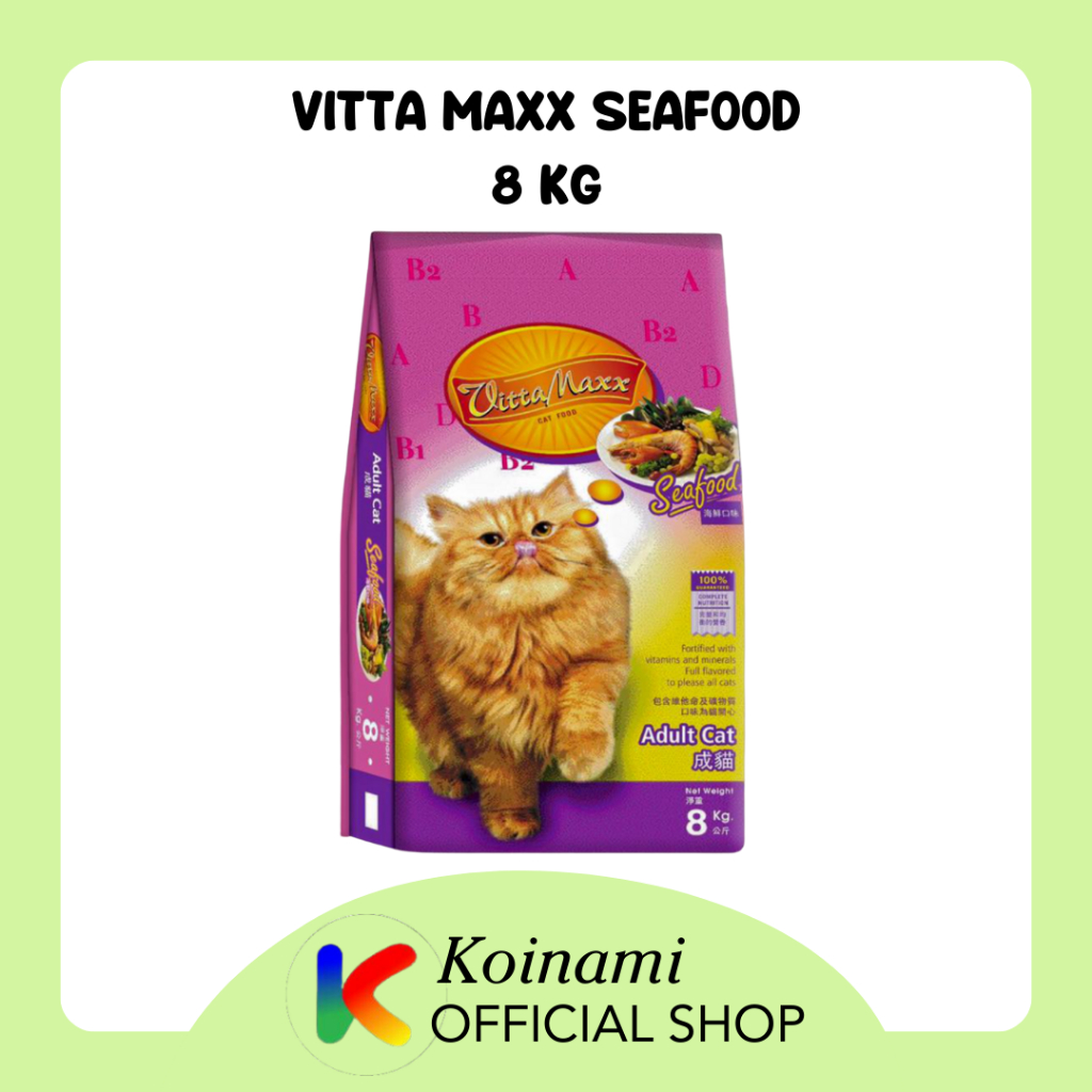 VITTA MAXX seafood 8 KG / vitamax / vita max / dry food / cat / pakan / makanan kucing adult