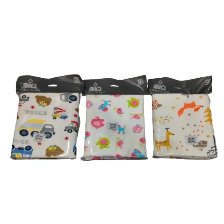 NIA BABY WONDERPAD PUTIH MOTIF UKURAN SMALL  - ALAS OMPOL / PERLAK KAIN BAYI MOTIF UKURAN 65X45CM