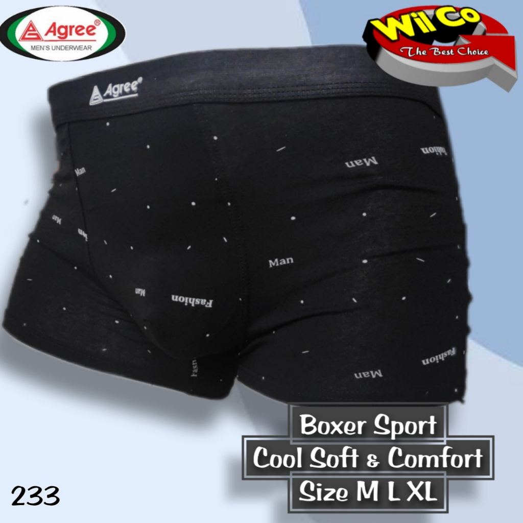 K233 - [Harga Per 1 Potong] CELANA DALAM PRIA CD [BOXER] PRIA PAKAIAN DALAM AGREE SIZE M - XL