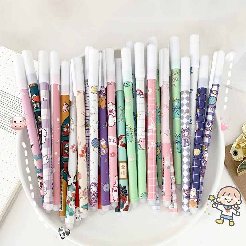 PULPEN GEL BISA HAPUS CUTE KARAKTER TINTA HITAM / PULPEN GEL KIYOWO 1 PCS