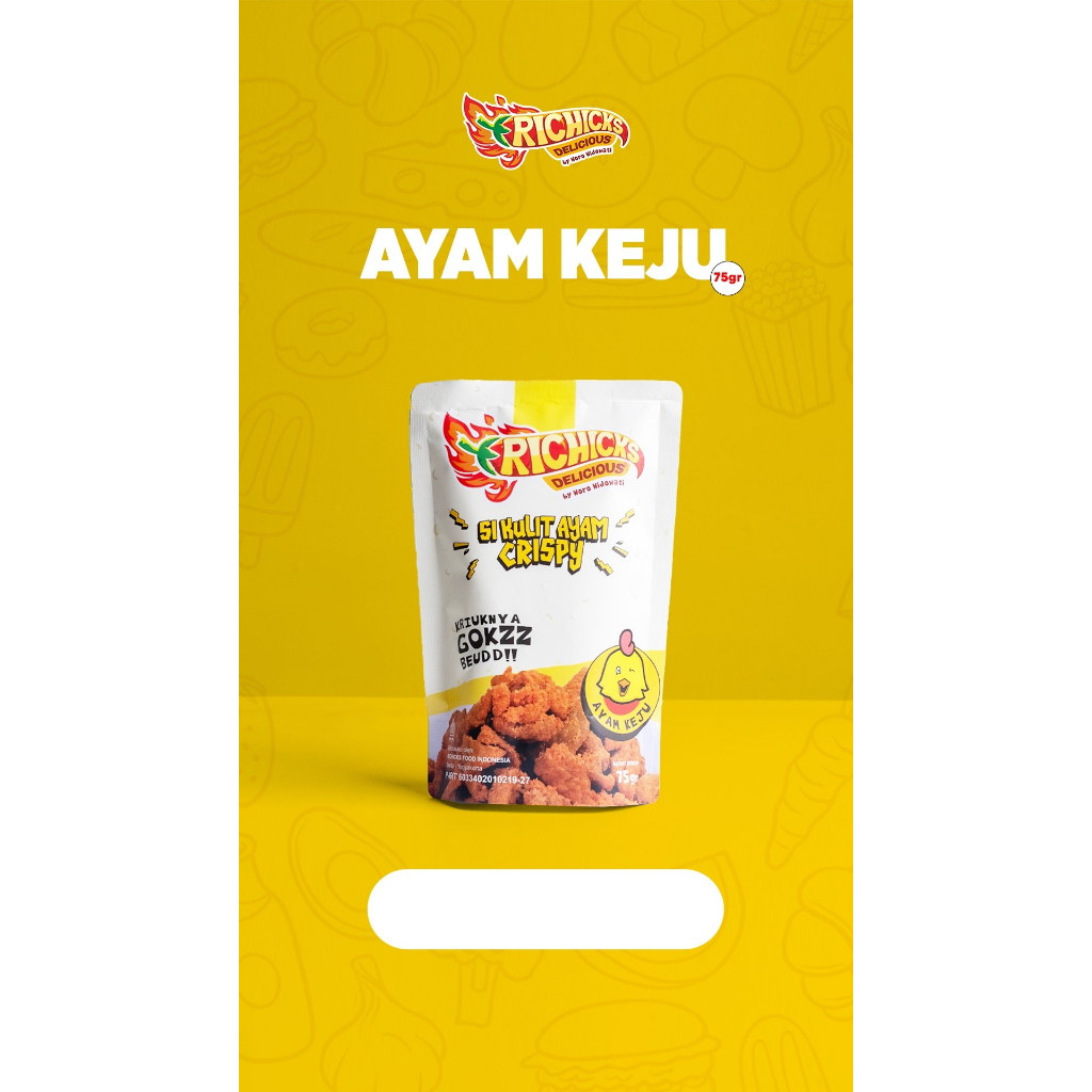 

Richick Kulit Ayam Crispy 75 Gram Rasa Ayam Keju - Oleh Oleh Khas Jogja