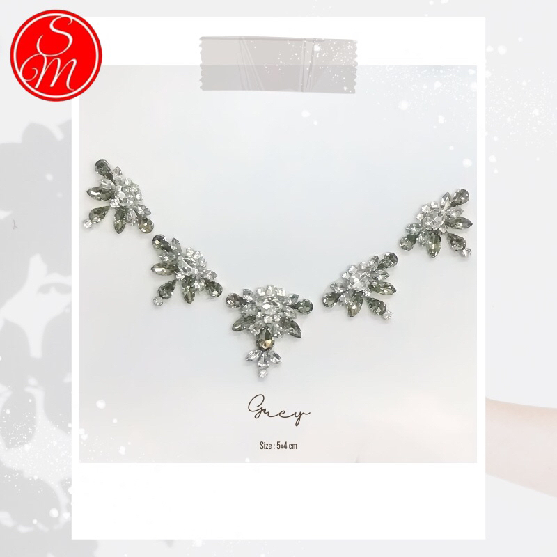 Payet Rangkai Leher Pinggang Lengan Jilbab Kaftan Instan/payet rangkai/mutiara rangkai/payet leher/p