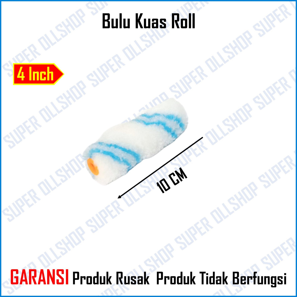 Refill Kuas Roll Kapal 4 Inch Bulu Cat Tembok Dinding Panjang 10 cm Harga 1 Pack