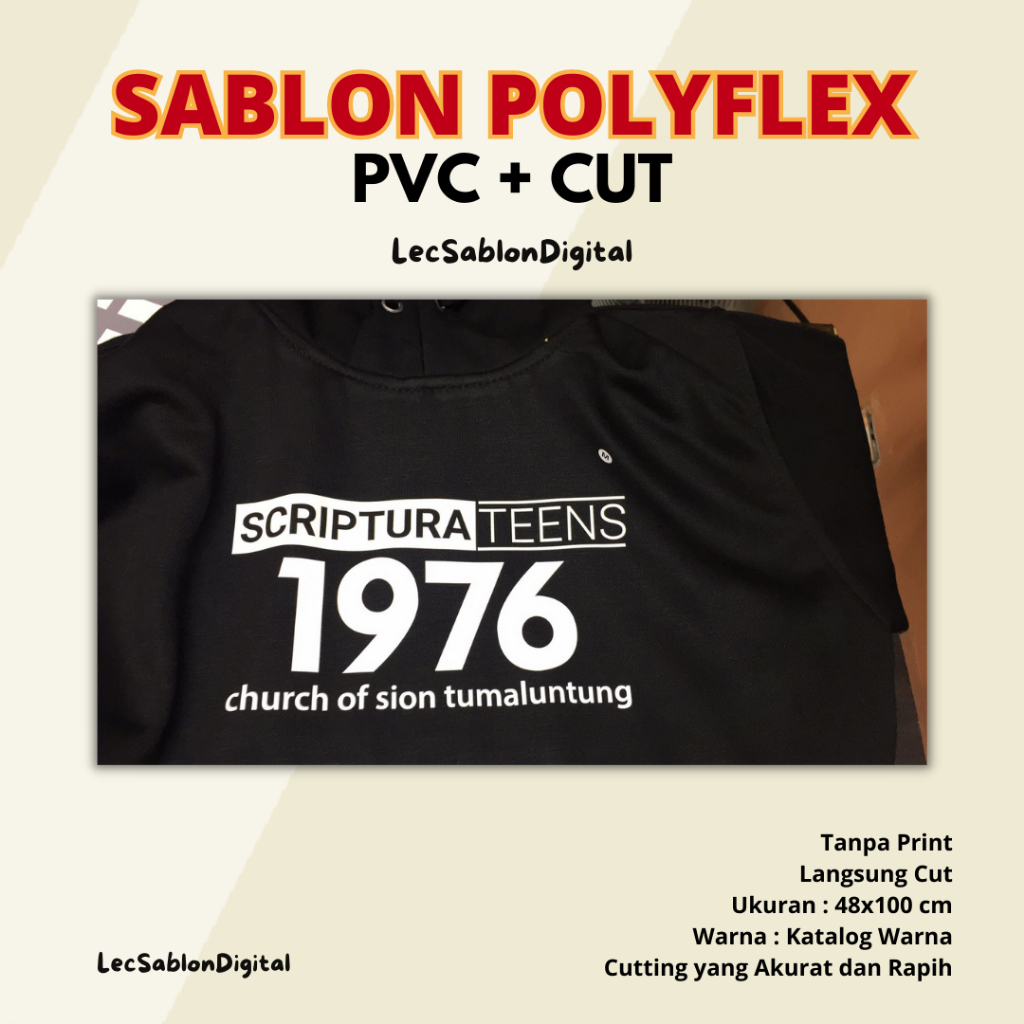 Polyflex PVC & Cutting Sablon Cetak Kaos