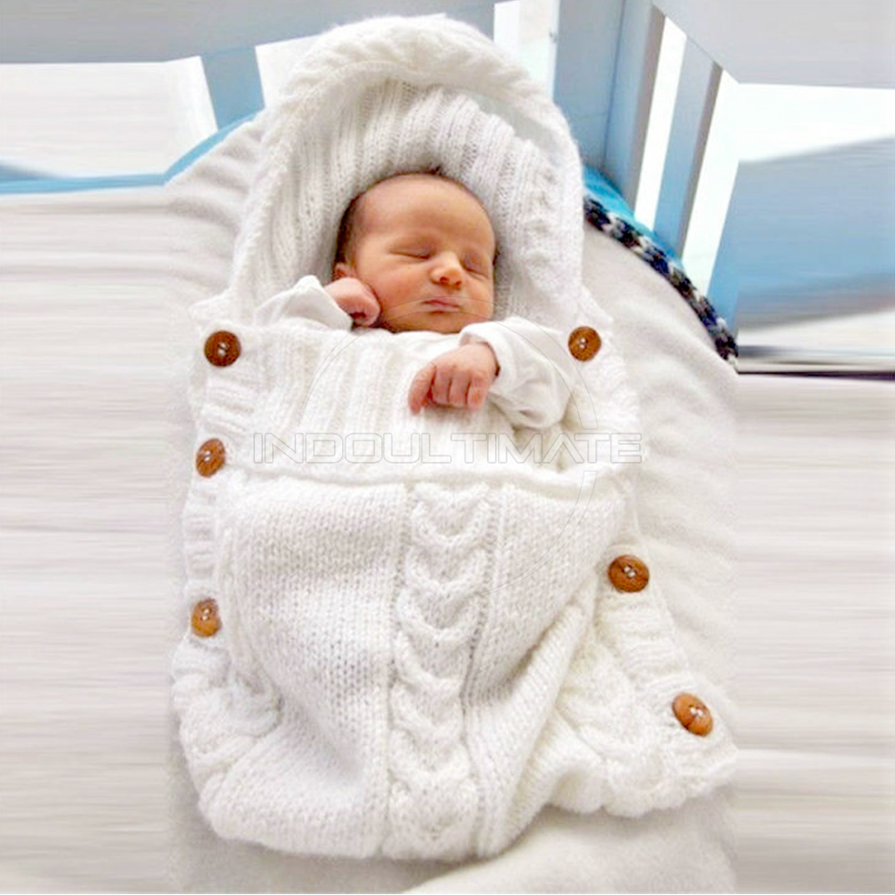 Selimut Rajut Bayi Tebal Hangat BS-035 Selimut Hoodie Hoodie Blanket Alas Tidur Bayi Selimut Tidur