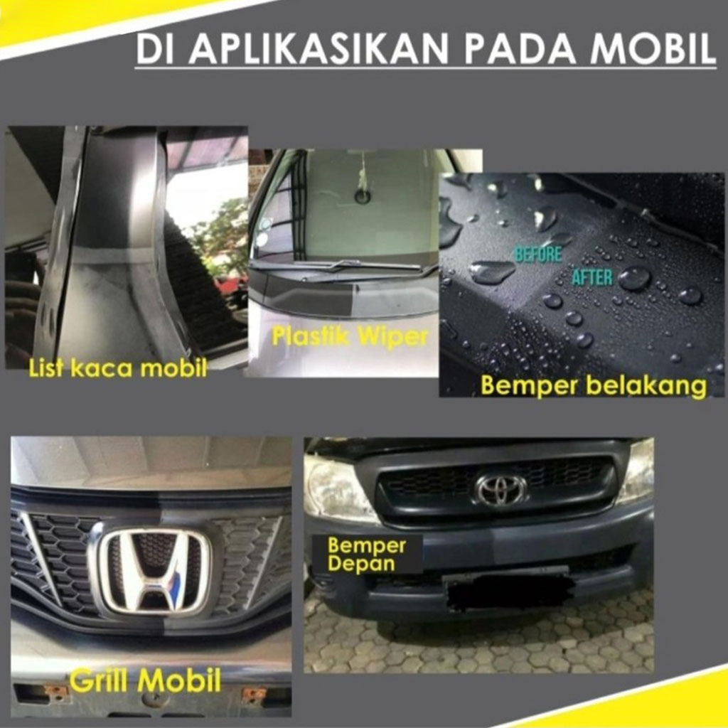 Penghitam Body Bodi Motor Mobil Permanen Back To Black -  Penghitam Body Kusam Kembali Hitam - Black Polish Penghitam Body - Poles Magic Menghitamkan Body