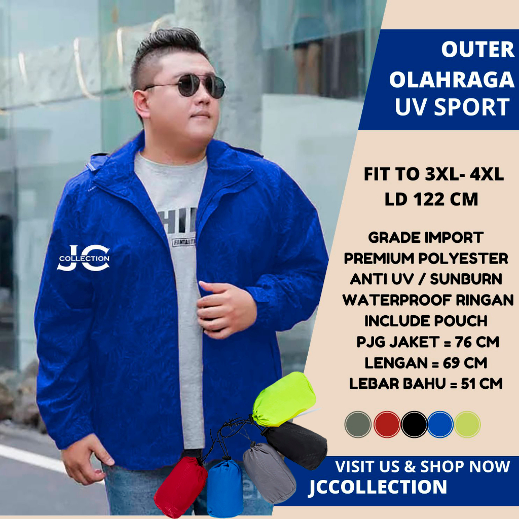 Jaket Olahraga UV Sport Jaket Trendy UNISEX 3XL-4XL / Outer Olahraga JCCollections