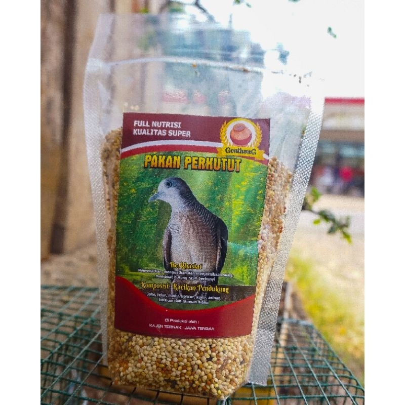 Makanan Burung Perkutut super komplit dengan jamu spesial perkutut lokal dan bangkok "Gentong". 400g