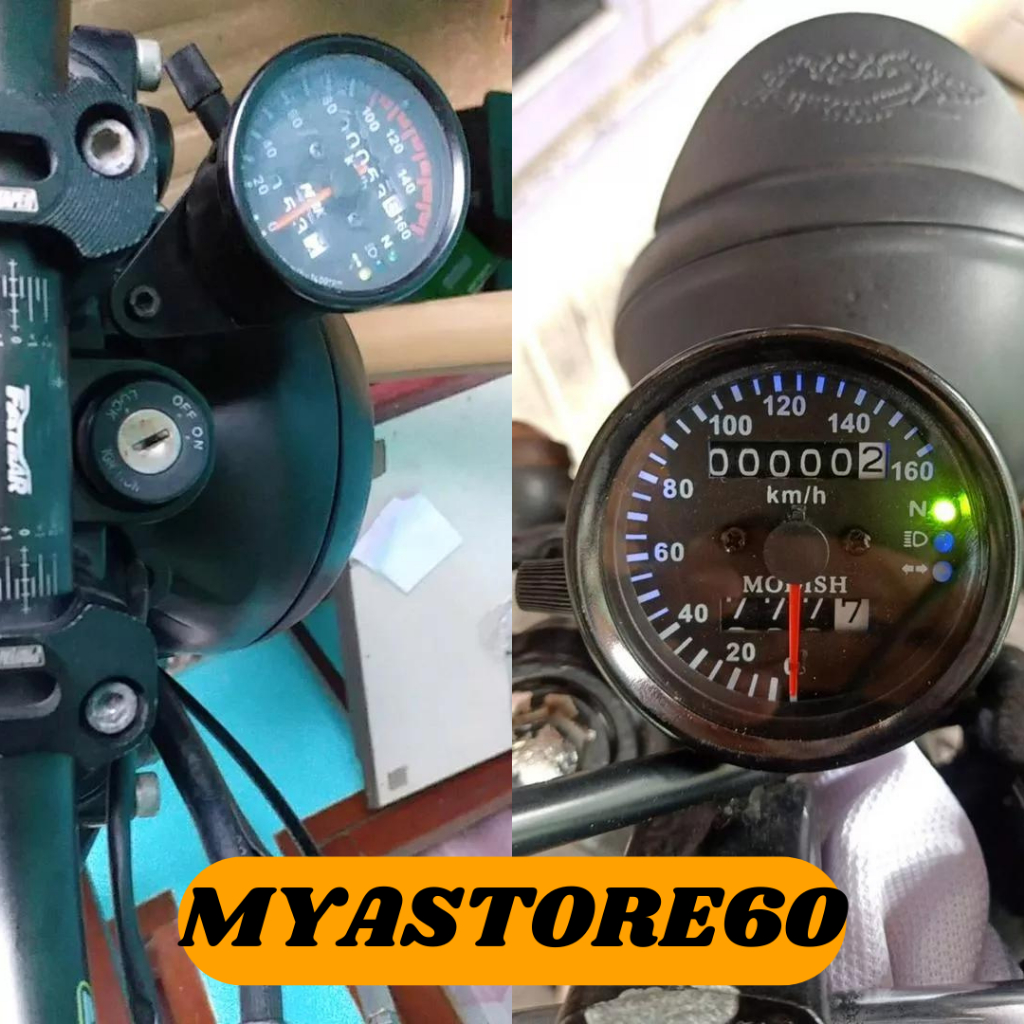 Speedometer Spidometer Model Bulat Kilometer 12 Volt LED Motor Speedo Meter Spido Meter Bulat 12V UNIVERSAL