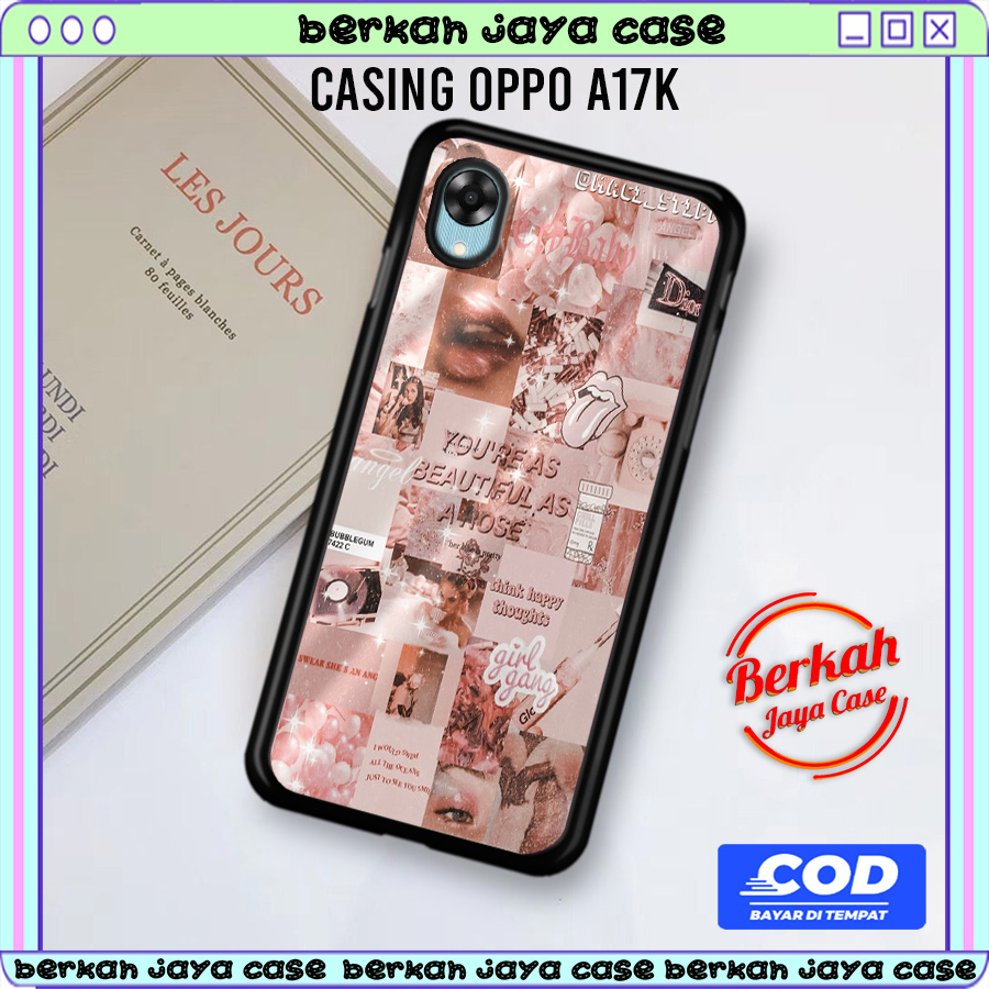 Case hp Oppo A17k Casing Hp Oppo A17k Casing [ AESTHEPINK ] Casing Terbaru Case Karakter Lucu Casing