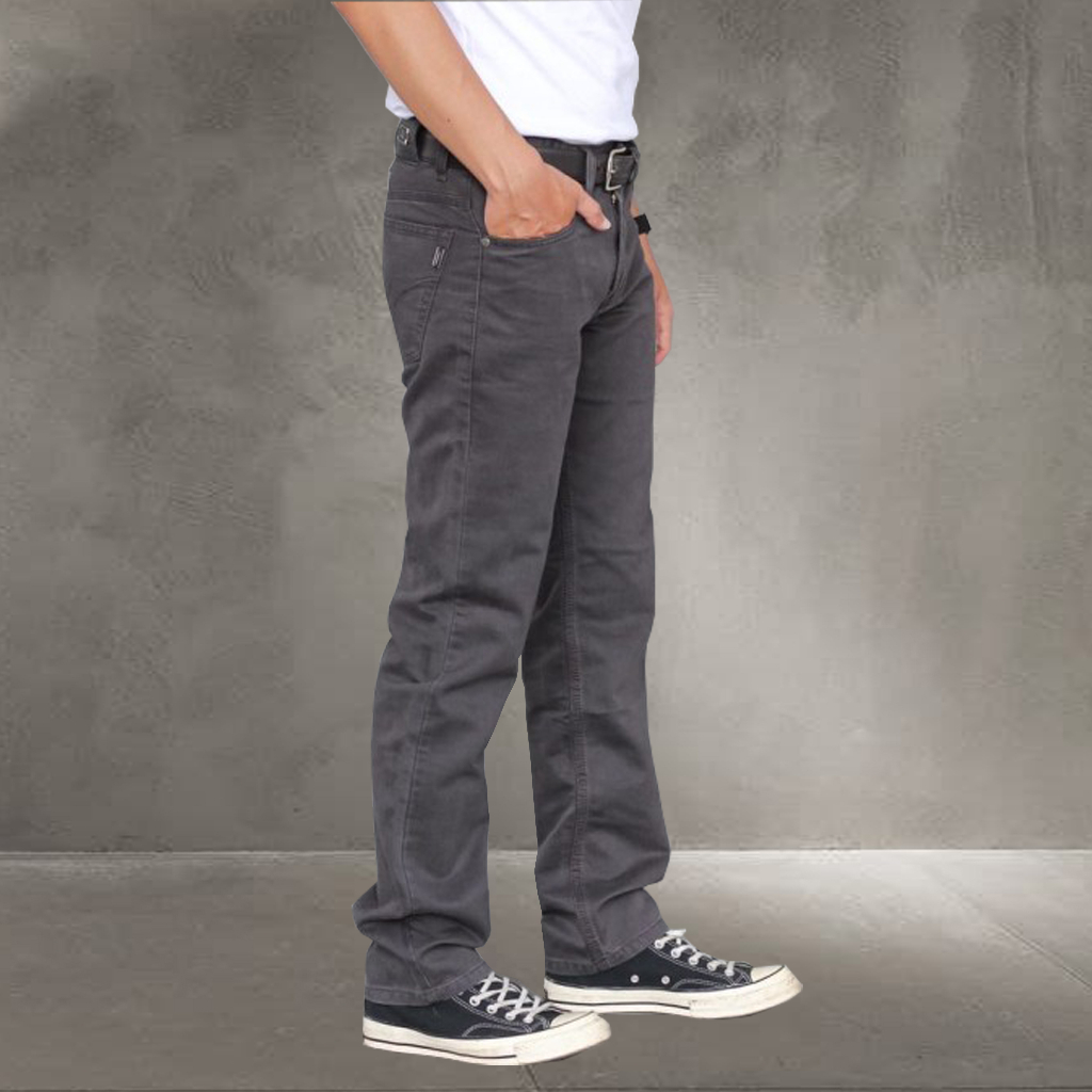 Celana Panjang Pria Merek LEGOSH Original Pola Reguler/Standar/Straight Bahan Kanvas Tebal dan Halus - Leeza Jeans