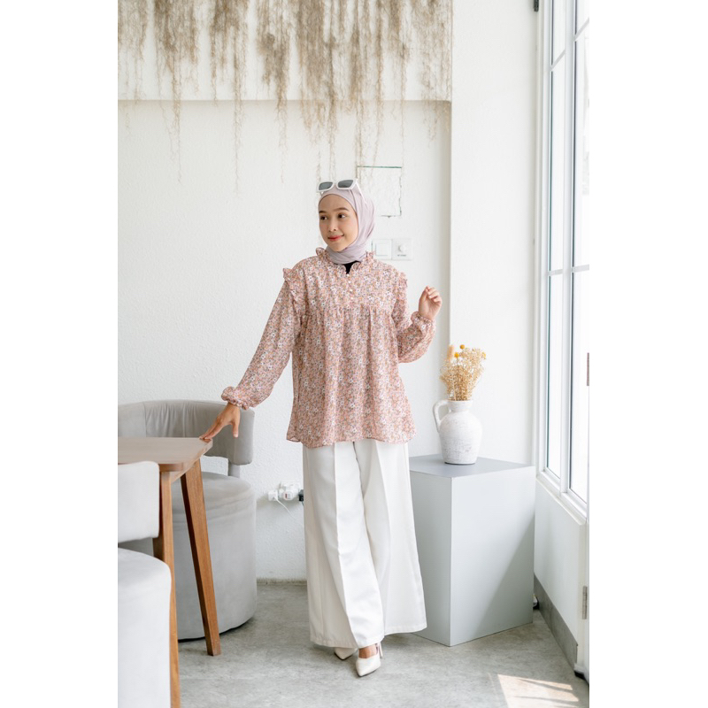 Rosalie Blouse | Blouse Rufle Ceruty Premium|