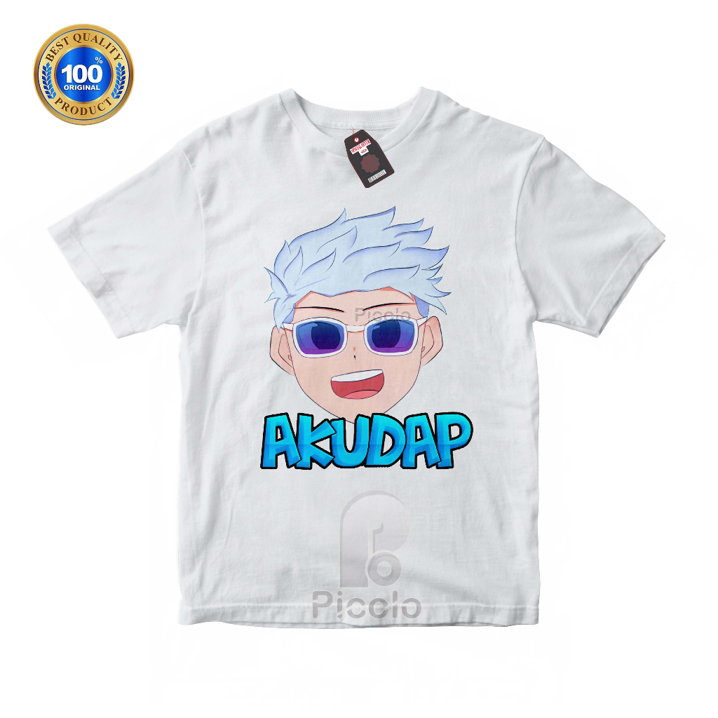 (FREE NAMA) BAJU KAOS ATASAN ANAK MOTIF YOUTUBER AKUDAP UNISEX Bahan COTTUN