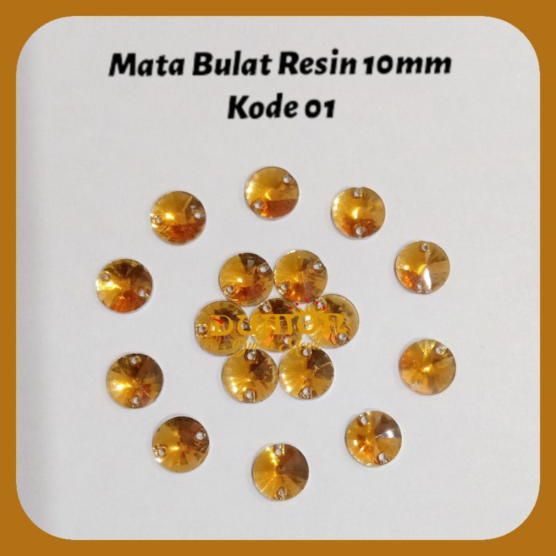 Monte Manik Payet Mata Bulat Resin 10mm