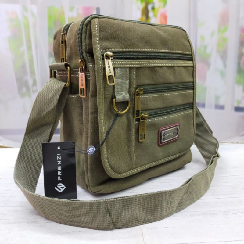 Tas selempang pria kanvas Tas selempang pria import