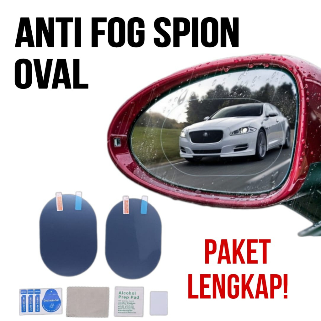 ANTI FOG OVAL BESAR Kaca Film Spion Mobil Anti Embun Universal Stiker spion anti silau glare anti hujan pelindung 150 x 100 100MM X 150MM 10CM X 15CM