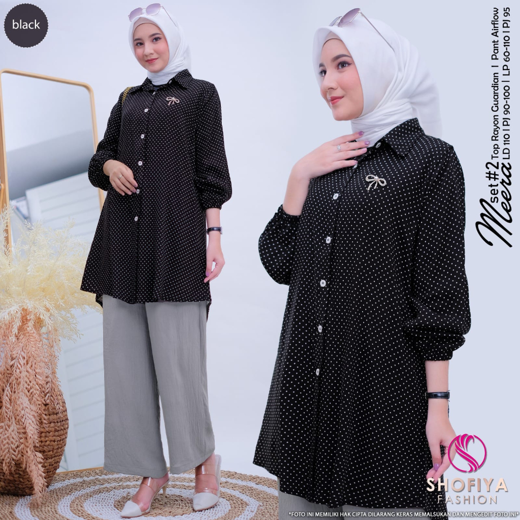 [NEW] MEERA SET #2 SETELAN WANITA TUNIK GAMIS MODERN ORI BY SHOFIYA FASHION