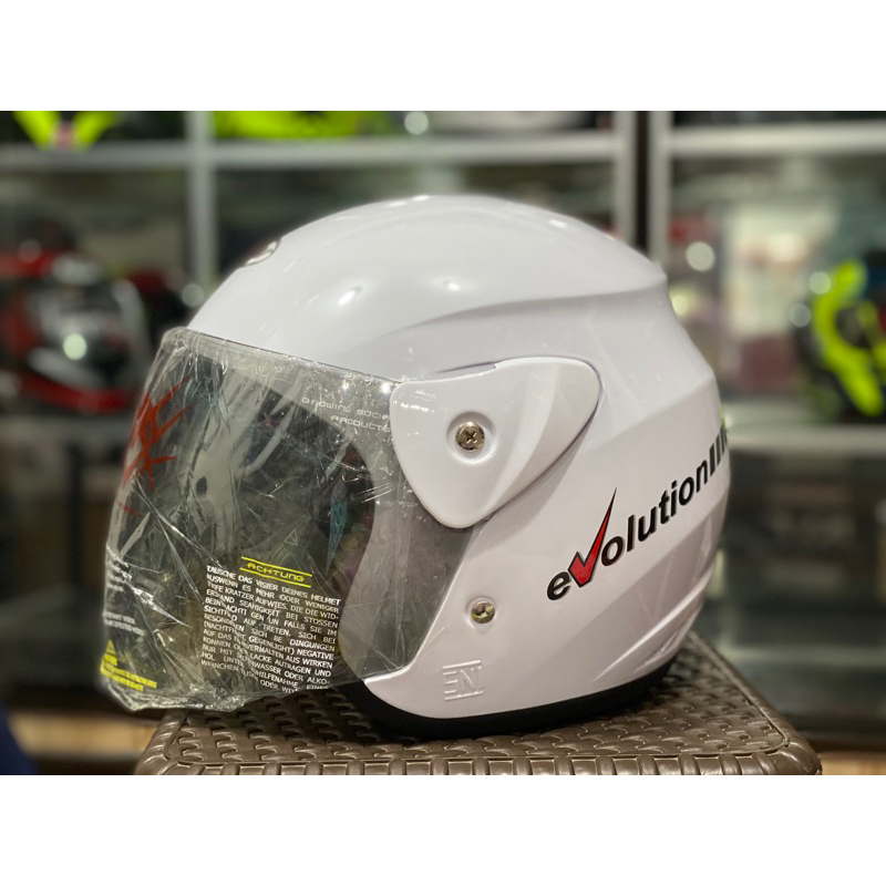 Helm RGV Evolution Putih Glossy SNI