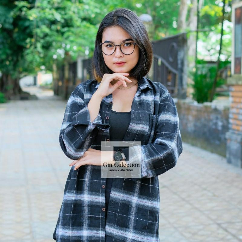 Flanel Wanita Premium Motif Flannel Lengan Panjang Korean BestSeller Kemeja Kotak Kotak Wanita Panjang Premium