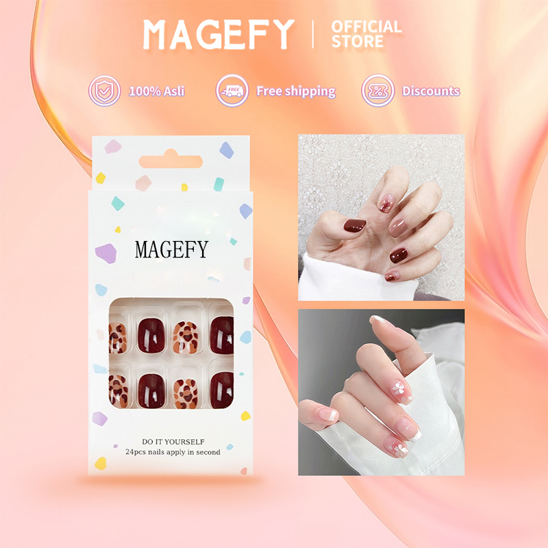 MAGEFY Kuku Palsu Nail Art Model Kuku Diamond Dot Patch Yang Dapat Kuku Palsu Dilepas 0095