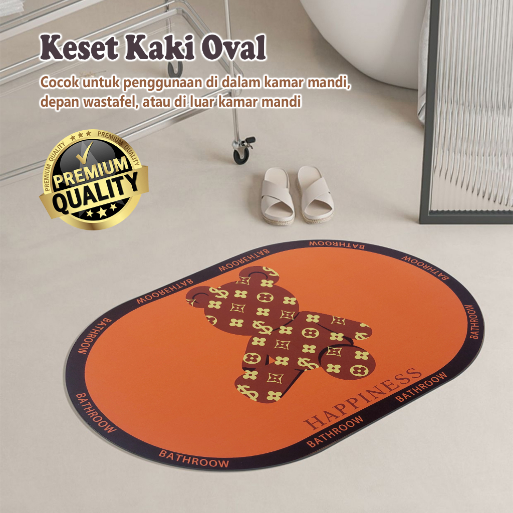 Keset Lantai Karakter Multifungsi Ukuran 40cm x 60cm Bahan Diatomite Tebal menyerap air Cepat - D2A6