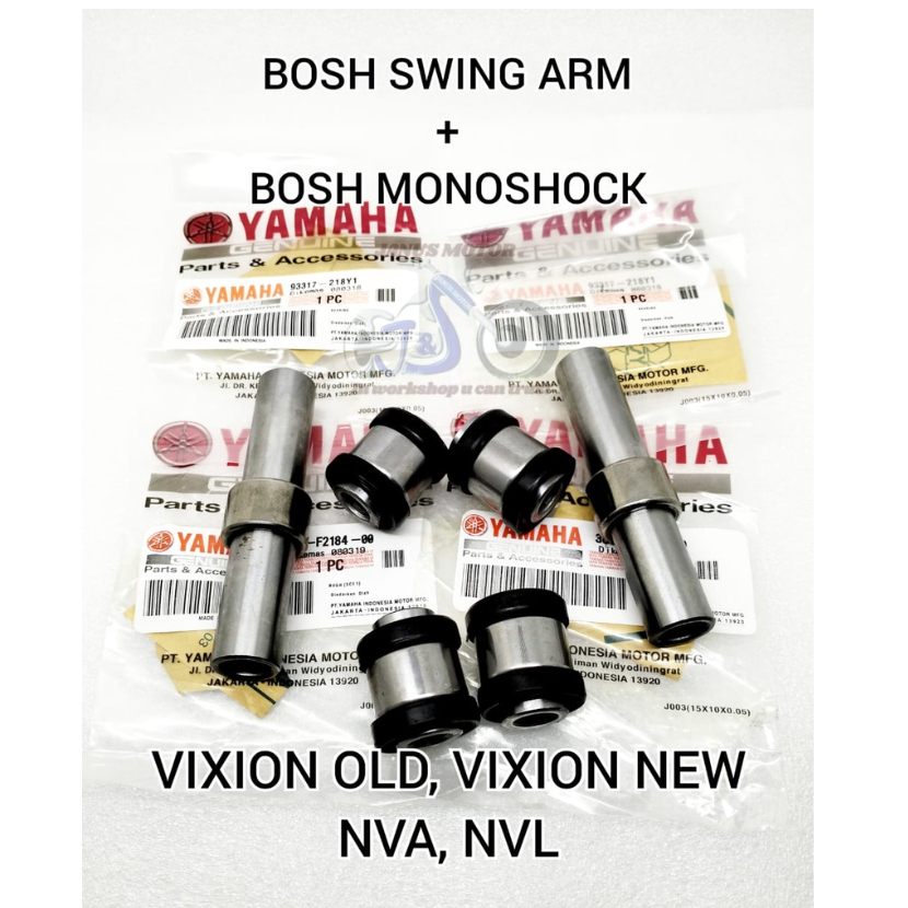 PAKET BOSH MONO + ARM YAMAHA VIXION OLD NEW NVA NVL BOS SASIS FORK MONOSHOCK SOK ORI ASLI YGP