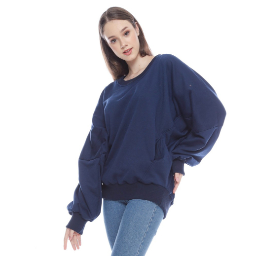 Sofie Crewneck Oversize Sweater Wanita Batwing Korea Oversized Original Yoon Gyaru