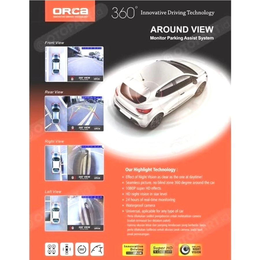 Kamera 360 Derajat ORCA Bird Birds Eye View Recording Camera Degree Car Set / Kamera ORCA 360