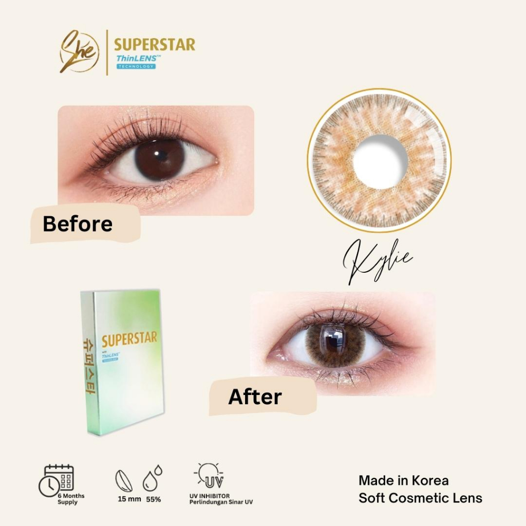 Superstar Kylie softlens warna bulanan