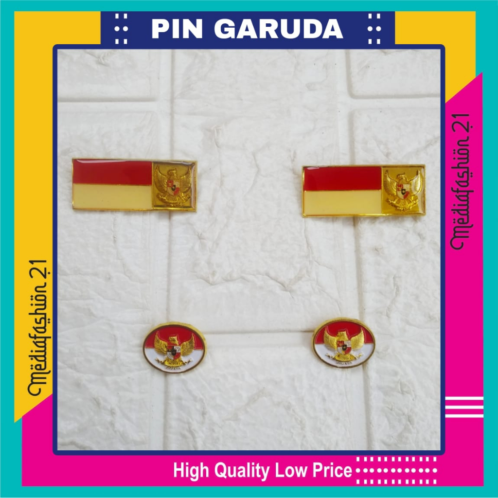 PIN/BROS/LENCANA GARUDA BENDERA MERAH PUTIH (KUNINGAN)