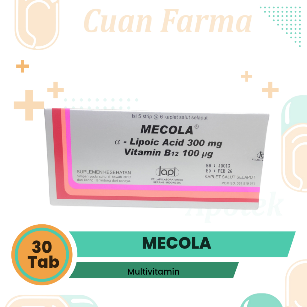 MECOLA (lipoic Acid 300mg) Vitamin B12 100