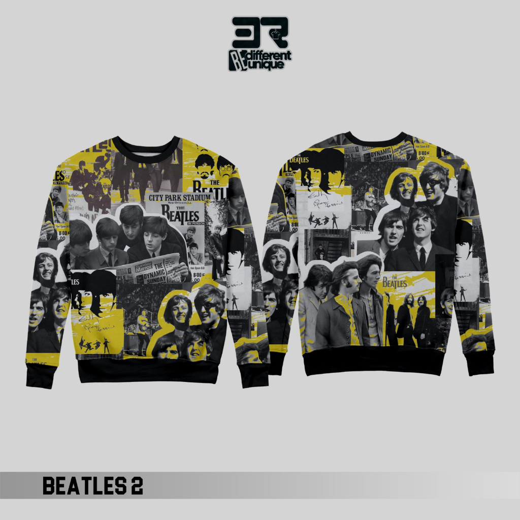 Sweater Crewneck Sweatshirt Family Couple Keluarga Dewasa Anak Unisex 3R Motif Band Classic (Beatles