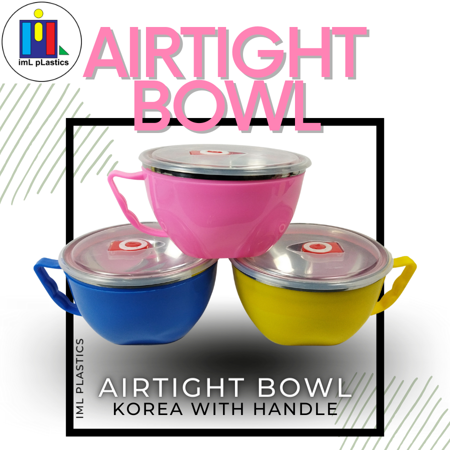 Airtight bowl korean with handle kedap udara stainless serbaguna