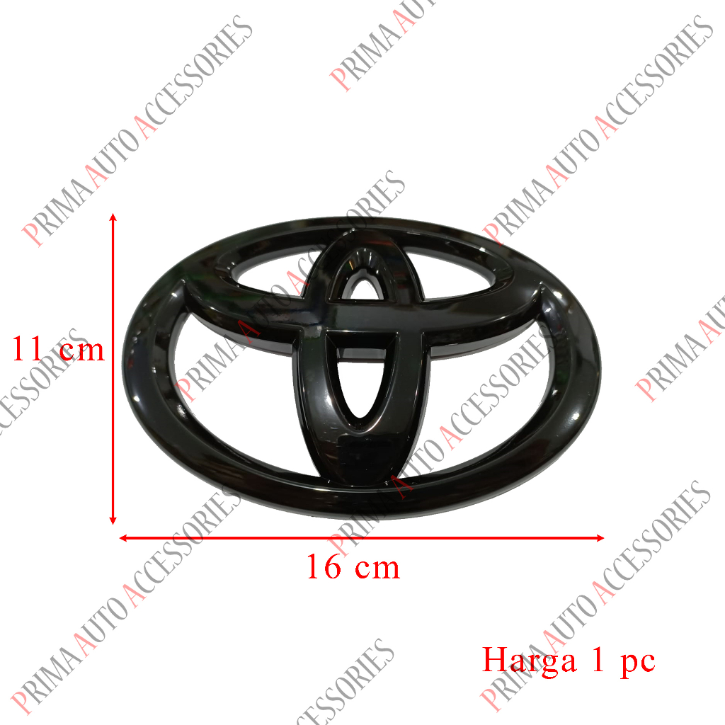 Casing Logo Toyota Hitam Glossy 16 cm