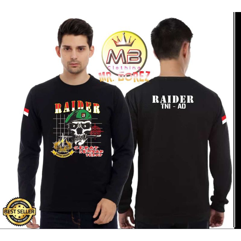 Kaos Katun Raider TNI AD / Baju Raider TNI AD / Tshirt Pria / Kaos Pria Premium / Rekomendasi Kaos C