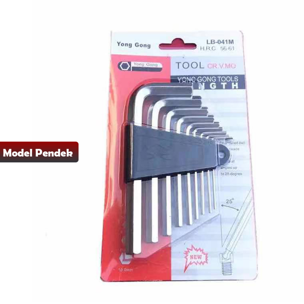 Kunci L 9 Piece Hex Key Kunci L Set - YOSINOGAWA