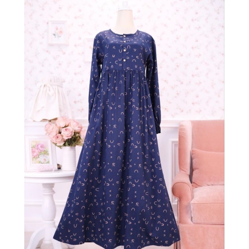 DITSY HALEN NAVY NIGHTGOWN Size ( M ) Koleksi Juni 2023
