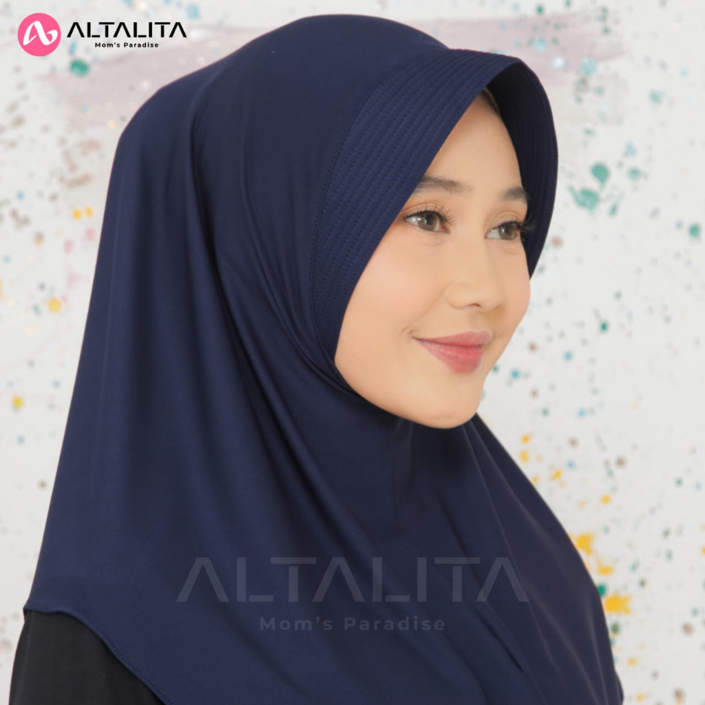 Altalita - Kerudung Instan Bergo Sport Menutup Dada Jilbab Instan Qiara Penguin Size S Hijab Bergo Jersey Premium Cocok Untuk Sekolah Olahraga Volly Futsal Senam dan Sehari-Hari