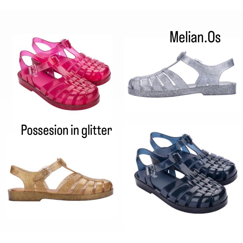 Sepatu sendal Possession jelly miror glitter series