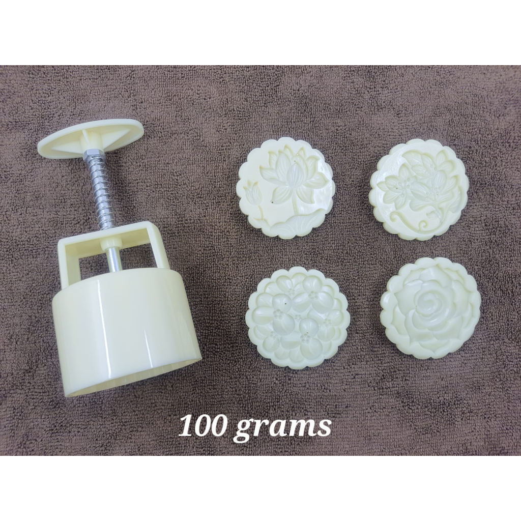 Cetakan Moon Cake / Cetakan Kue Bulan Bulat Set 100 gram