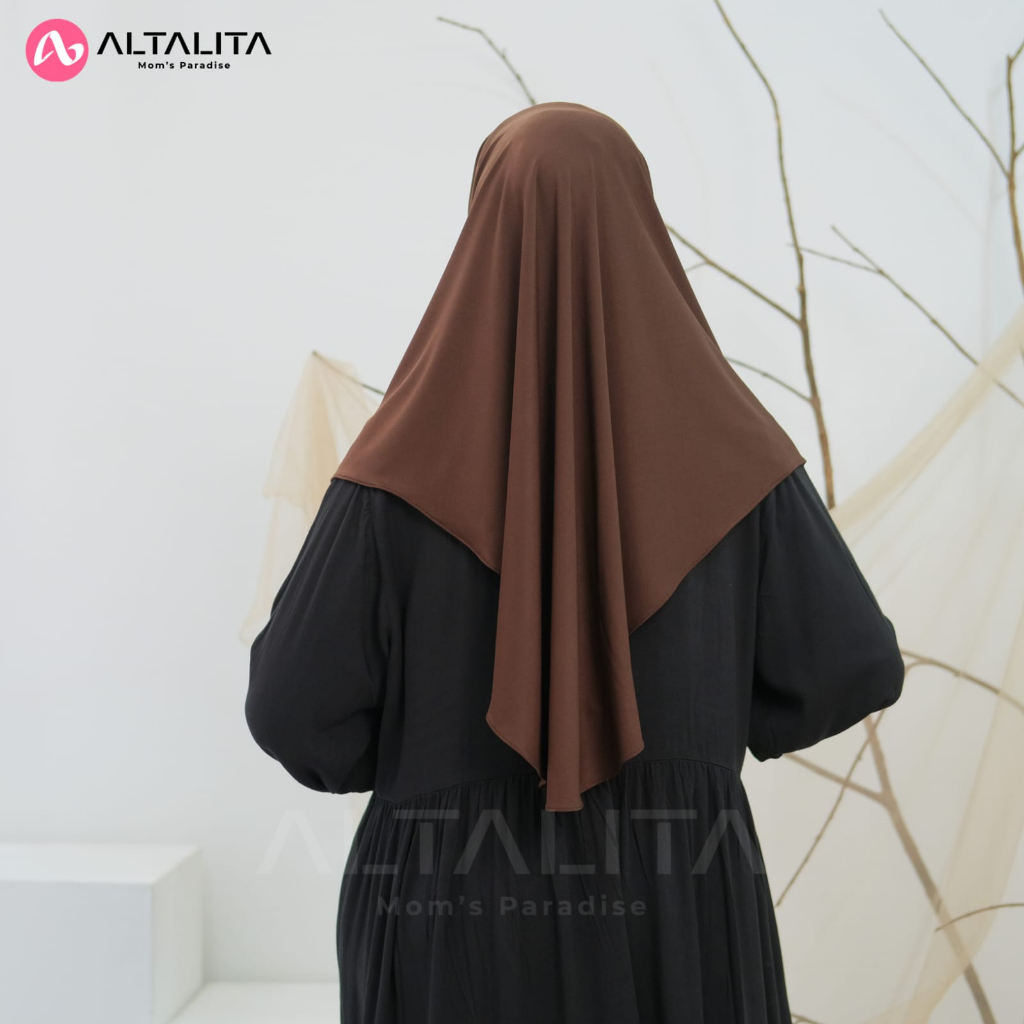 Altalita - Hijab Bergo Qanita Penguin Size L Kerudung Hamidah Instan Menutup Dada pet Tebal Jilbab Sport Jersey Premium Cocok Untuk Sekolah Olahraga Volly Futsal Senam dan Sehari-Hari