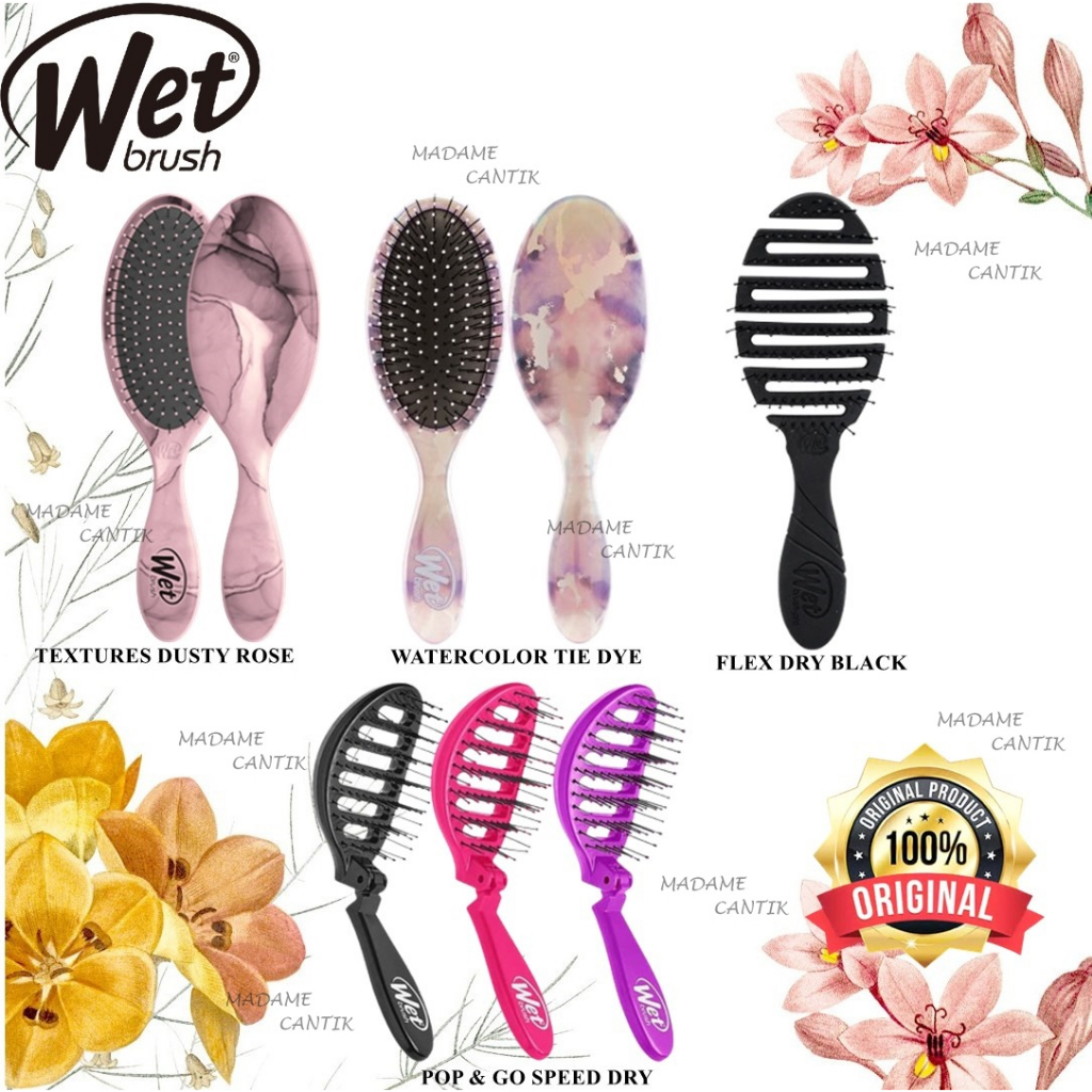 ✿ MADAME ✿ WET BRUSH ORIGINAL DETANGLER POP &amp; GO SPEED PRO FELX DRY SISIR RAMBUT